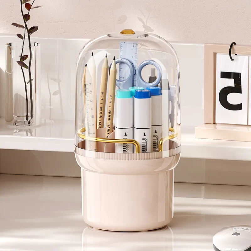Rotating makeup brush holder