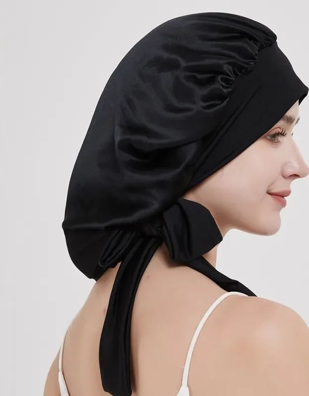 Satin night routine set: pillowcase, bonnet, headband